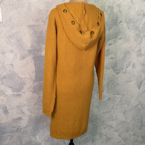 Say What Yellow Knitted Long Sleeve Dress size L - Picture 2 of 5